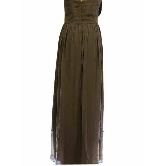 Donna Morgan Laur Ruched Silk Chiffon Gown Size 14 - Picture 7 of 12